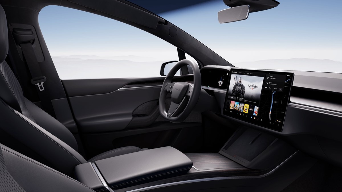 Tesla Model X Interior volante redondo Tesla Model X Interior volante redondo