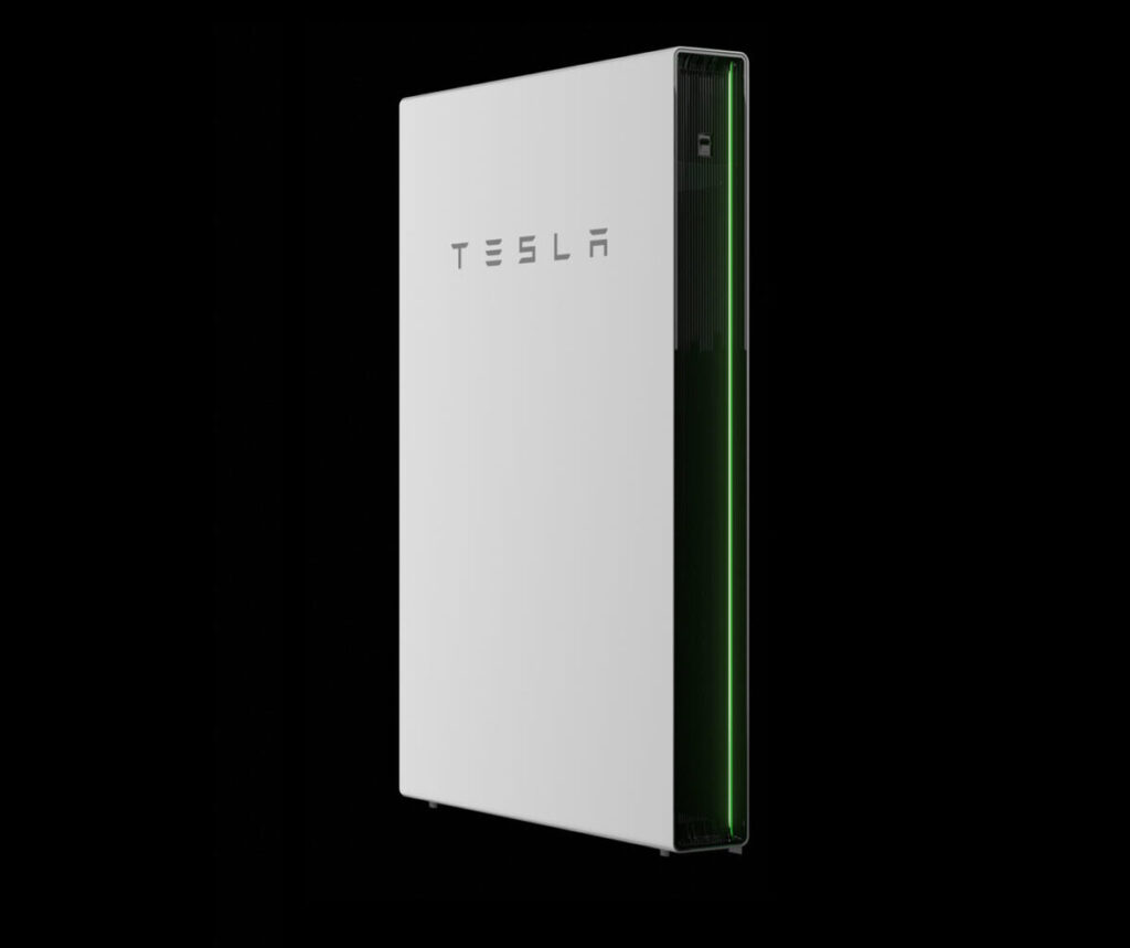 bateria Tesla Powerwall fondo negro