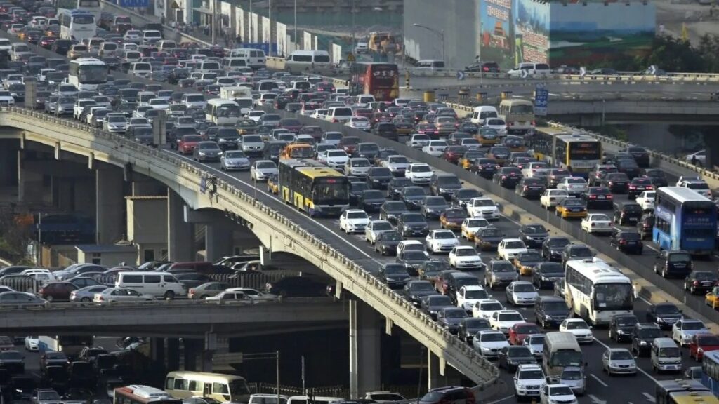 atasco-Pekin-coches electricos China polución