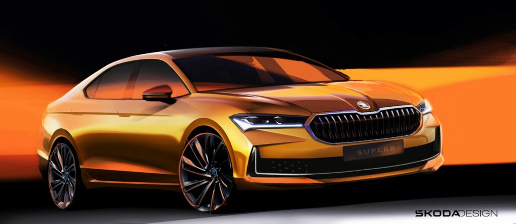 skoda-superb-berlina-2024-boceto-exterior