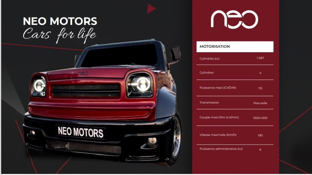 Neo Motor coche de marruecos 4 cilindros