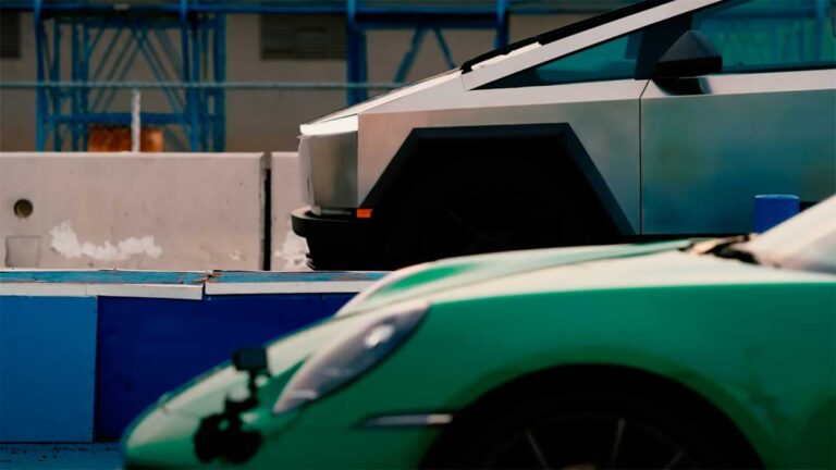 tesla cybertruck vs porsche 911