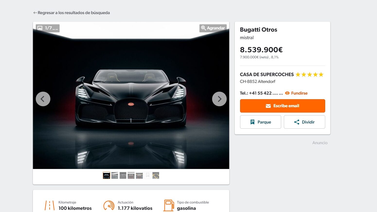 Aún no se ha fabricado, pero este Bugatti Mistral ya casi ha doblado su precio