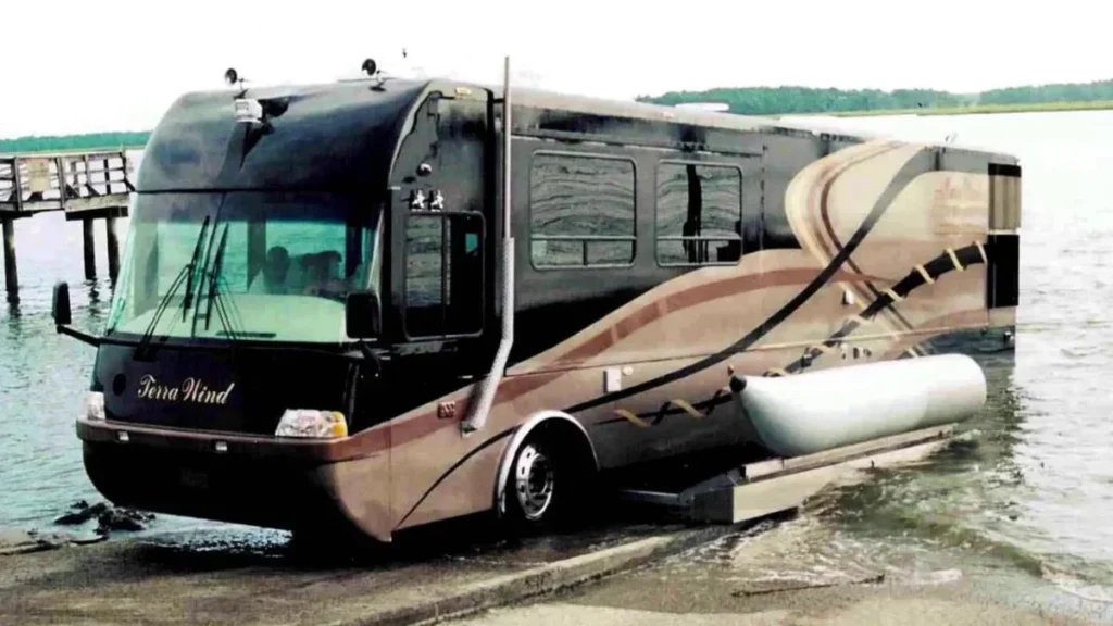 Autocaravana anfibia Terra wind apertura