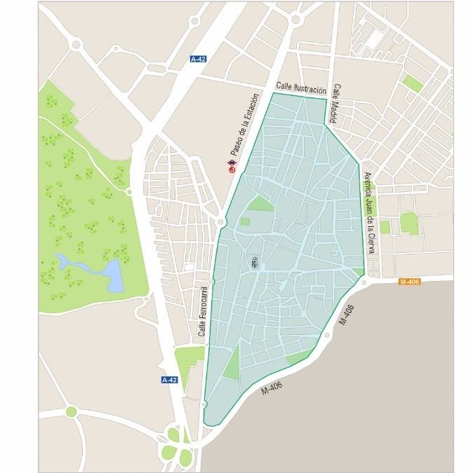 Mapa Zona de Bajas Emisiones (ZBE) de Getafe