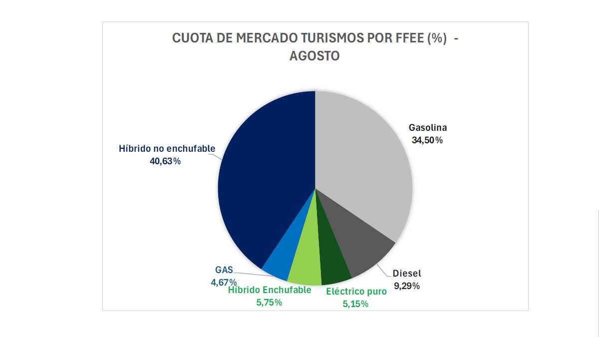 ventas de coches electrificados agosto 2024