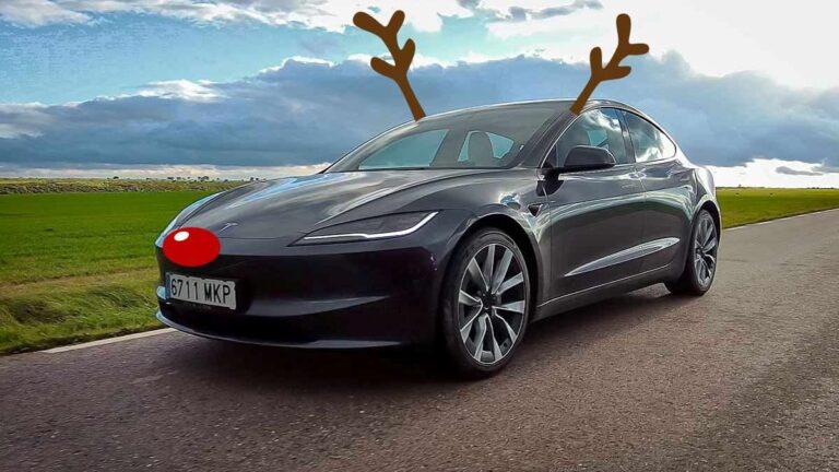 Multa coche con cuernos de reno
