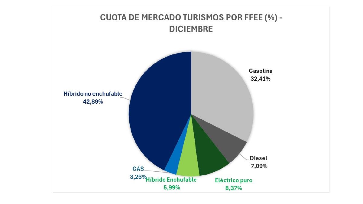 venta turismos electrificados diciembre 2024
