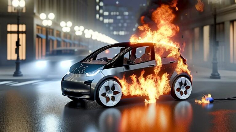 coche eléctrico ardiendo