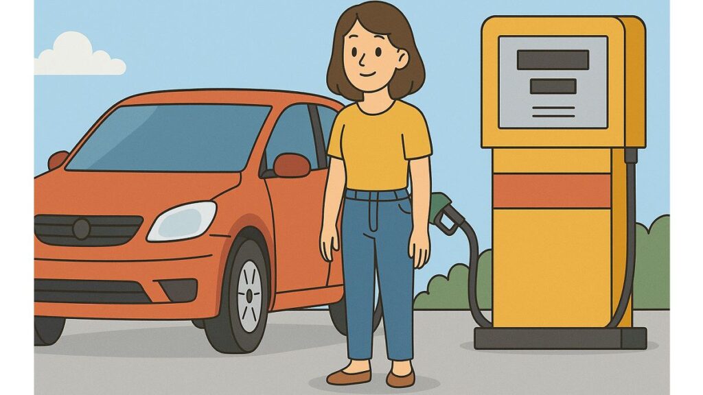 Repostando gasolina dibujo