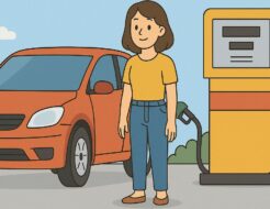 Repostando gasolina dibujo