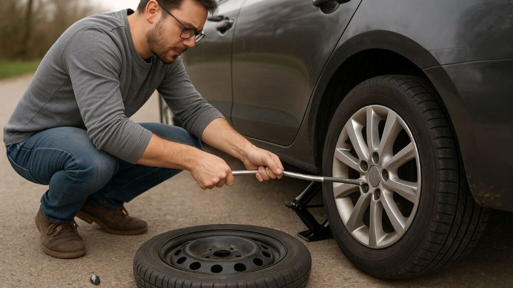 cambio de rueda pinchada