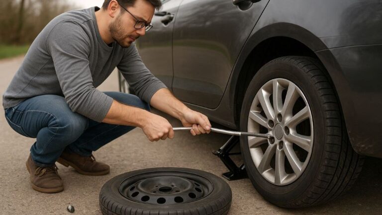 cambio de rueda pinchada