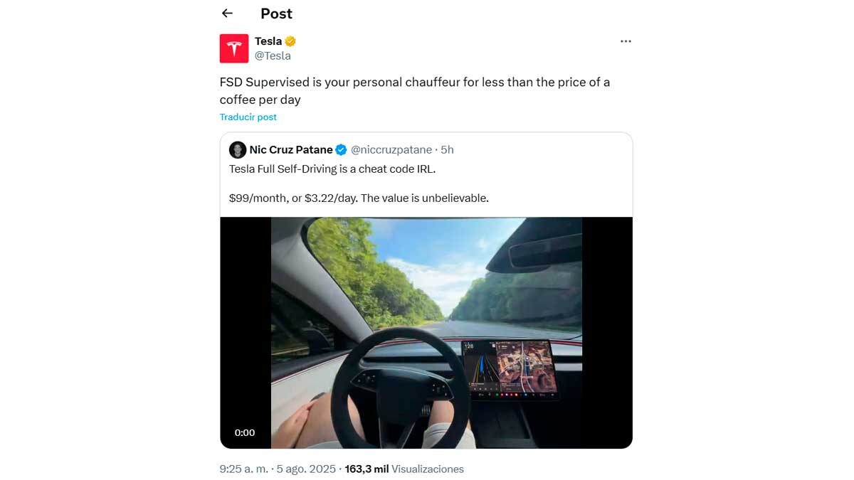 Publicidad Tesla Autopilot en Twitter