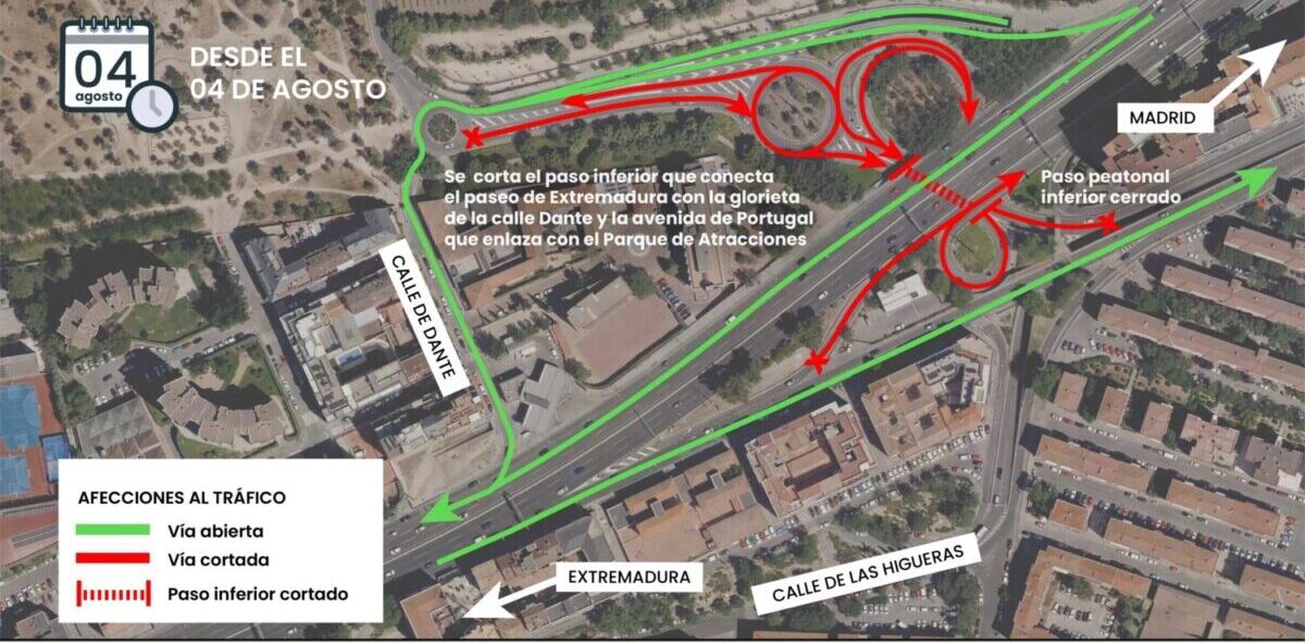 cortes paseo extremadura a5