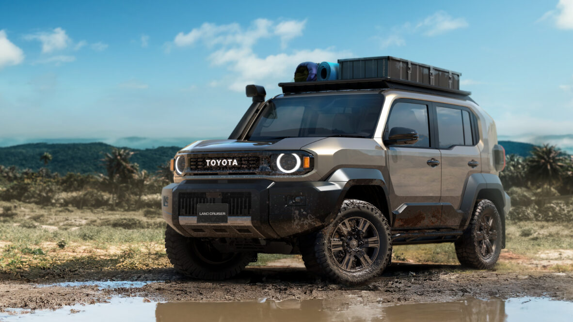 Toyota Land Cruiser FJ safari car on offroad ,adventure trail