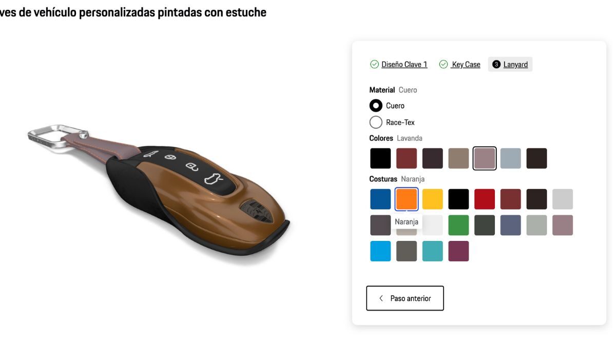 Personalización 1 llave Porsche