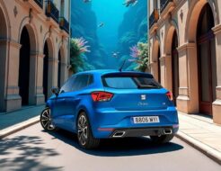 seat ibiza fr urbano deportivo color azul saphire entre edificios