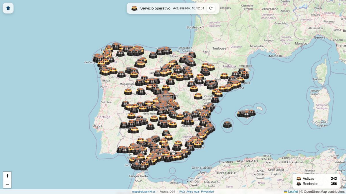 Mapa de dispositivos V16 en activo