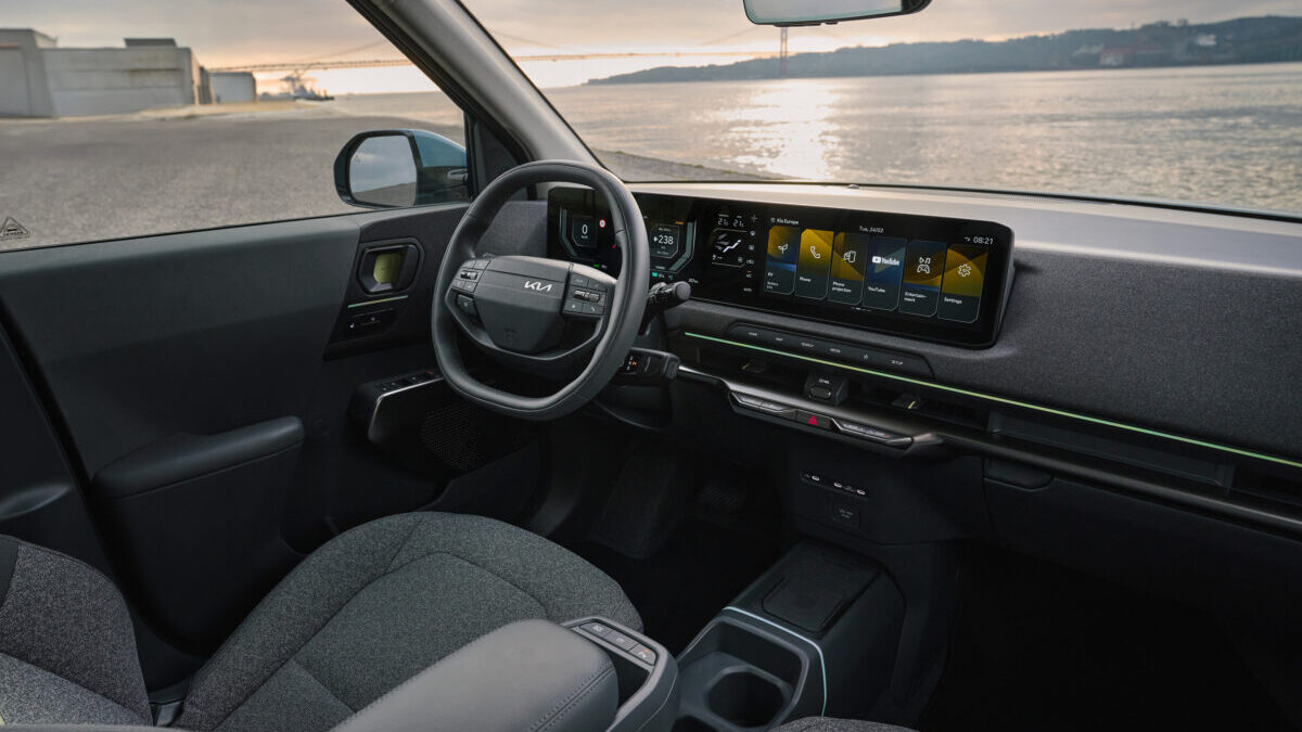 El interior del Kia EV2, uno de sus principales argumentos por calidades y modernidad